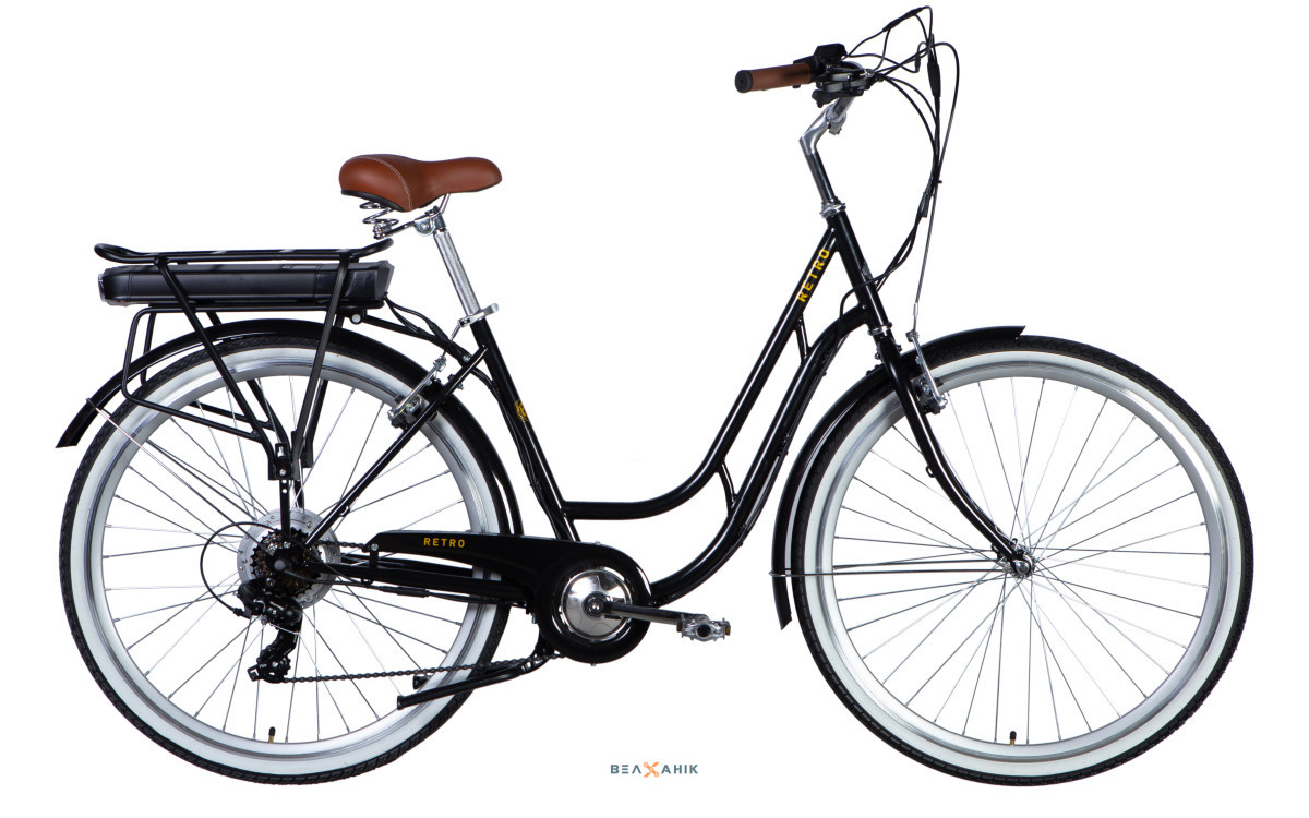 Електровелосипед 28/quot; Dorozhnik eRETRO Vbr FR 500Вт 36В 12,5 Аг (рама 19/quot;) ST чорний, фото 1