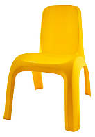 Стілець дитячий пластмасовий жовтий з анатомічною спинкою фігурний для ігор, малювання, занять Aleana