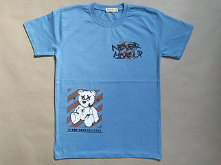 Футболка синя "Never give up" 11 років (Туреччина)