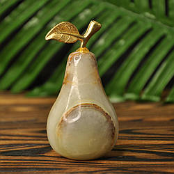 Груша із натурального каменю онікс, 7см (колір, як на фото)