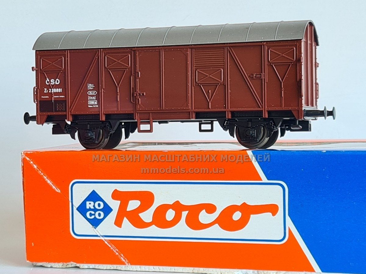 Roco модель 2х осного критого вагона номер 71021 приналежність CSD, масштаб H0, 1:87, фото 1