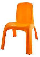 Стілець дитячий пластиковий світло-жовтогарячий з анатомічною спинкою для ігор, малювання, занять Aleana