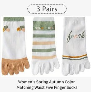 Набір короткі жіночі шкарпетки з пальцями (36-39) 3 пари