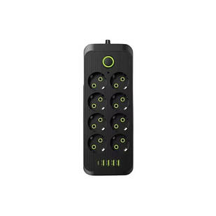 Подовжувач мережевий фільтр 5м 8×220В+4×USB+1×Type-C F16U Чорний