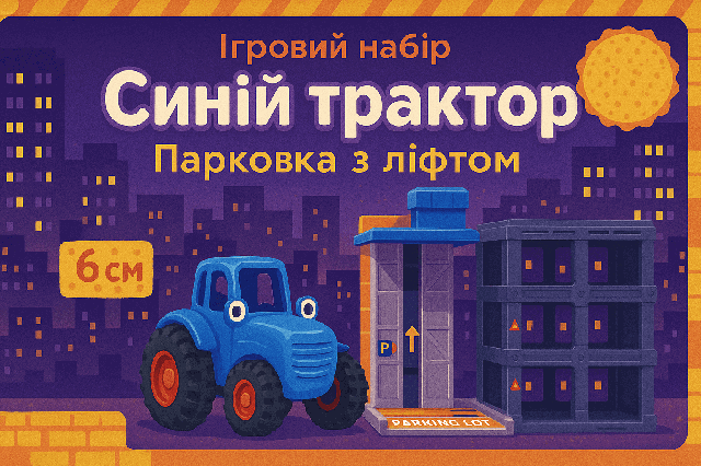 Ігровий набір Синій трактор Парковка з ліфтом - іграшка для дітей NF2024-19