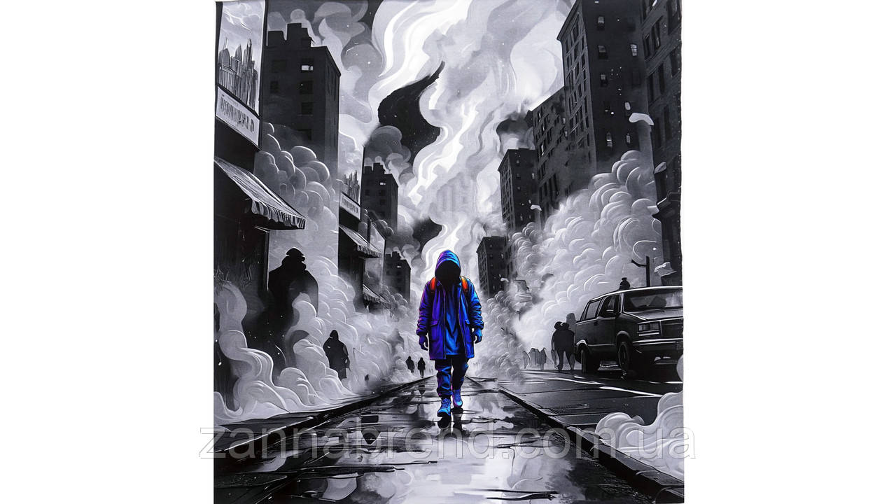 Футер Двонитка колір сірий Купон 60 × 70 см "Місто контрастів" (Туреччина), фото 1