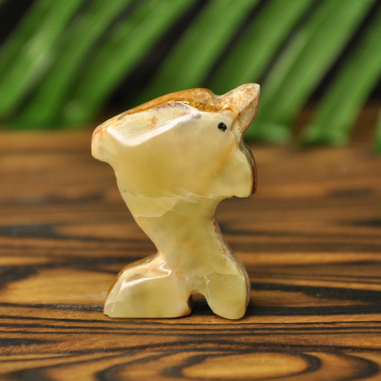 Статуетка ельфін з натурального каменю онікс, 5 х 4см (колір, як на фото), фото 1