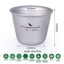 Титанова фляга для міцних алкогольних напоїв Boundless Voyage 200 мл з титановими чарками 2 шт та лійка в чохлі, фото 10