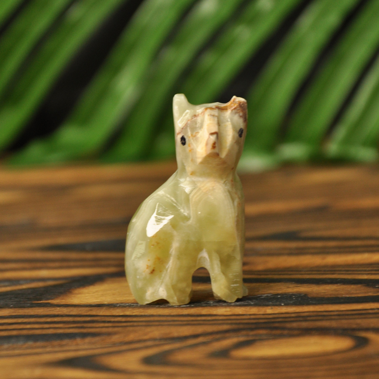 Статуетка кіт з натурального каменю онікс, 5.5 х 4 см (колір, як на фото), фото 1