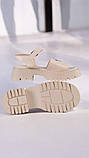 Бежеві жіночі босоніжки на тракторній підошві розмір 36 37 38 39 40 41, фото 7