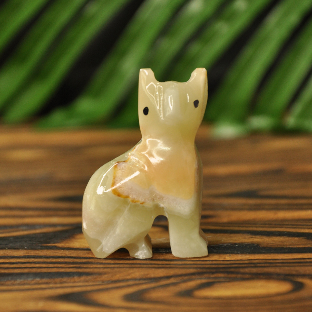 Статуетка кіт з натурального каменю онікс, 5.5 х 4 см (колір, як на фото), фото 1