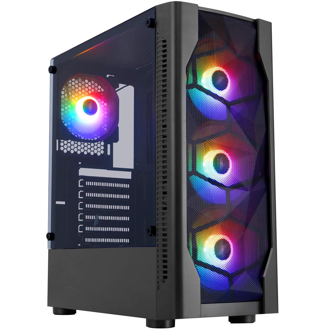 Корпус 1stPlayer D4-BK-4F1 Black без БЖ, фото 1