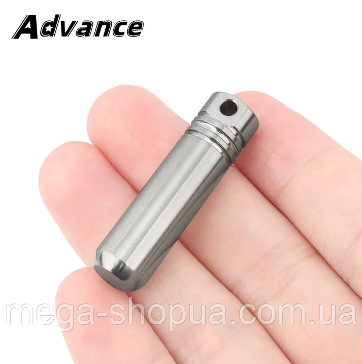 Титанова капсула-таблетниця Titanium 39 мм - герметичний водонепроникний контейнер-брелок для таблеток GT-9