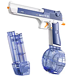Водяний пістолет на акумуляторі з підсвіткою і 2 магазинами 3.7V — дитячий водний автомат 20.5 см, фото 3