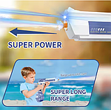 Водяний пістолет на акумуляторі з підсвіткою і 2 магазинами 3.7V — дитячий водний автомат 20.5 см, фото 5