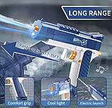 Водяний пістолет на акумуляторі з підсвіткою і 2 магазинами 3.7V — дитячий водний автомат 20.5 см, фото 8