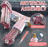 Водяний пістолет на акумуляторі з підсвіткою і 2 магазинами 3.7V — дитячий водний автомат 20.5 см, фото 7