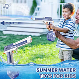 Водяний пістолет на акумуляторі з підсвіткою і 2 магазинами 3.7V — дитячий водний автомат 20.5 см, фото 10