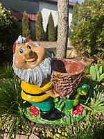 Садова-вулична фігура, статуетка "Гном з жабою" 32см