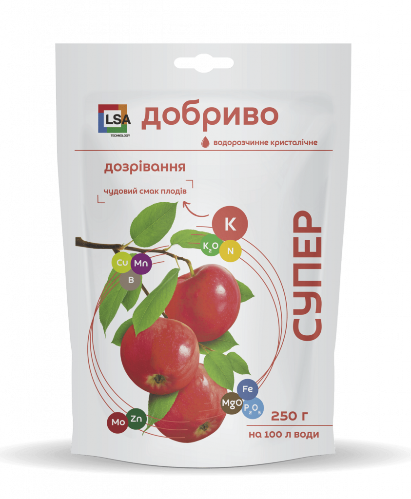Супер добриво "Дозрівання" (водорозчинне кристалічне, 250 г). З високим вмістом Калію (К), фото 1