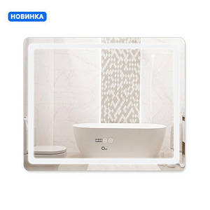 Дзеркало Qtap Mideya (DC-F910) 1000х800 з LED-підсвіткою Touch, з антизапотіванням, димером, рег. яскравості