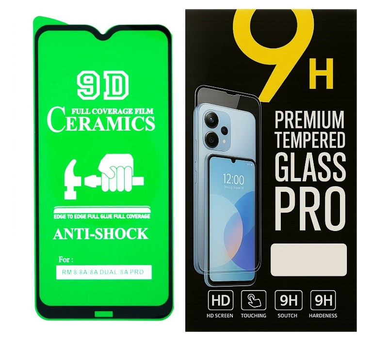 Протиударна захисна плівка Ceramics 9D для Xiaomi Redmi 8 / 8A з чорною рамкою, глянцева