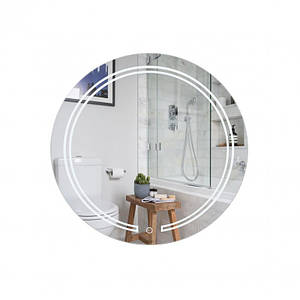 Дзеркало Qtap Jay N R590 з LED-підсвіткою Touch, димер, рег. яскравості QT07782504W