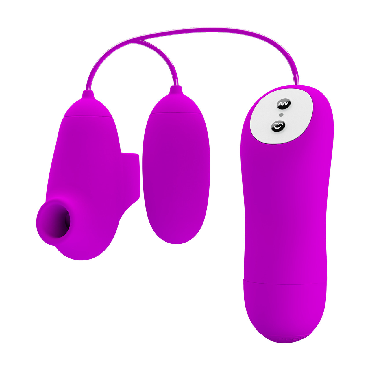 Віброяйце з кліторальним стимулятором — Pretty Love Suction&Vibro Bullets Purple