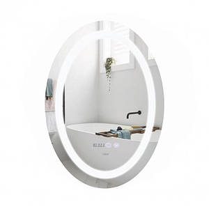 Дзеркало Qtap Mideya 500х700 з LED-підсвіткою Touch, з антизапотіванням, димером, регіт. яскравості QT2078NCR5070W