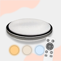 Світлодіодна люстра з пультом BIOM 80Вт SML-R40-80/2, 50 см, зміна температури світла, яскравості, кругла, чорна