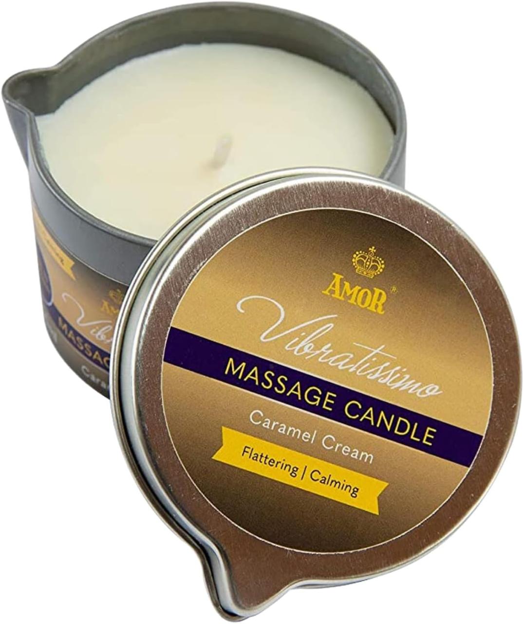 Масажна свічка в склянці — Vibratissimo Caramel Cream, 50 мл