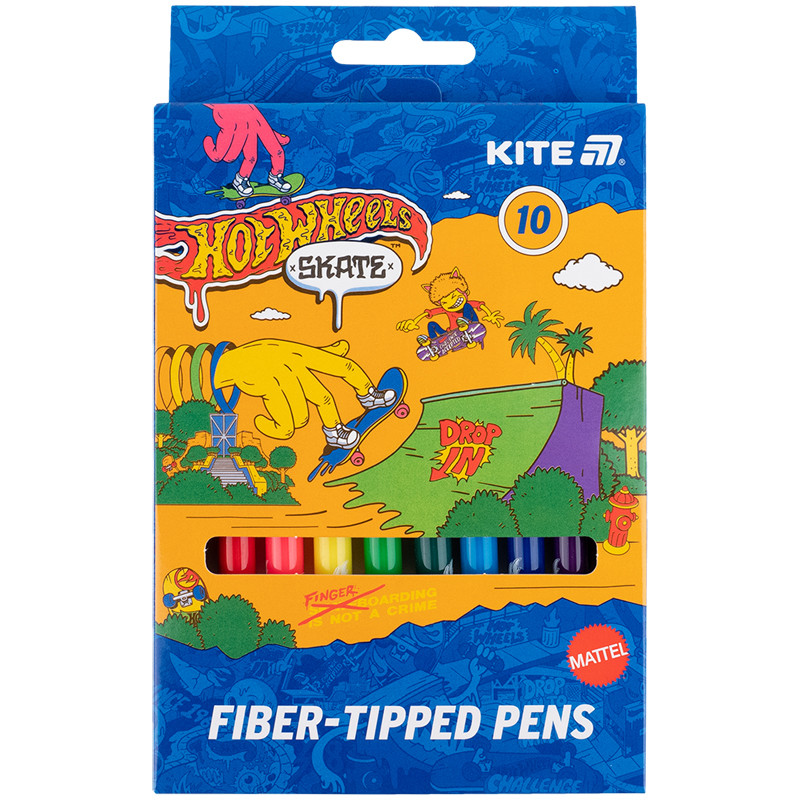 Набір фломастерів на водній основі Kitе Hot Wheels 10 шт HW25-455, фото 1