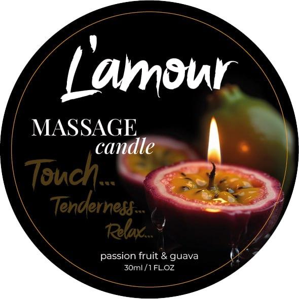 Масажна свічка L'amour Passionfruit&Guava з ароматом гуаяви та маракуї, 30 мл