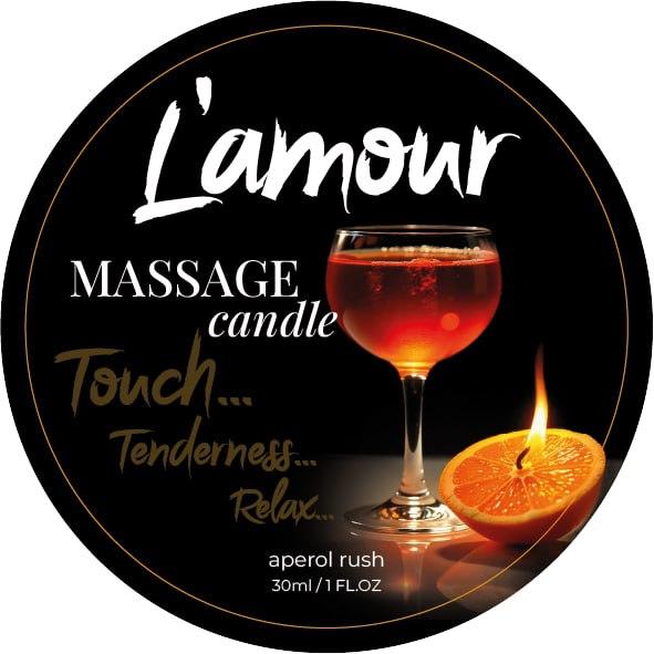 Масажна свічка L'amour Aperol Rush з ароматом коктейлю Апероль, 30 мл