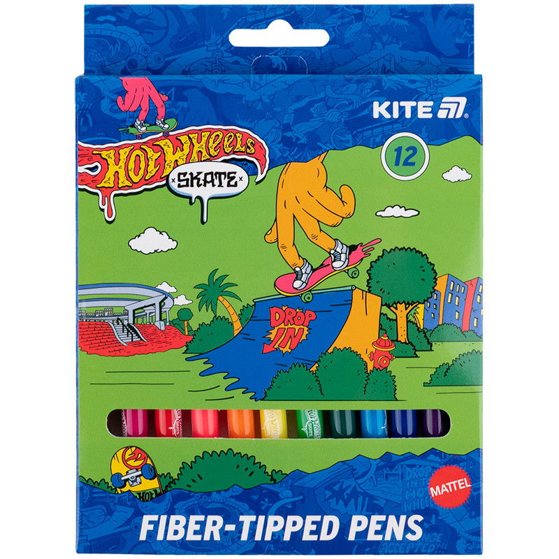 Набір фломастерів на водній основі Kitе 12 шт HW25-447-2, фото 1