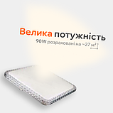 Світлодіодна люстра з пультом BIOM 90Вт SML-S03-90, 54x54 см, зміна температури світла, яскравості, квадратна, фото 5