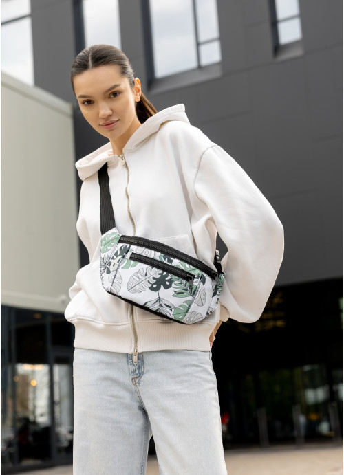 Сумка на пояс Sambag Tirso Max принт "Leaves", фото 1