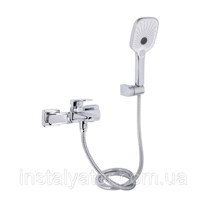 Змішувач для ванни Qtap Tern (з душовим гарнітуром) QTTER259CRM47586 Chrome