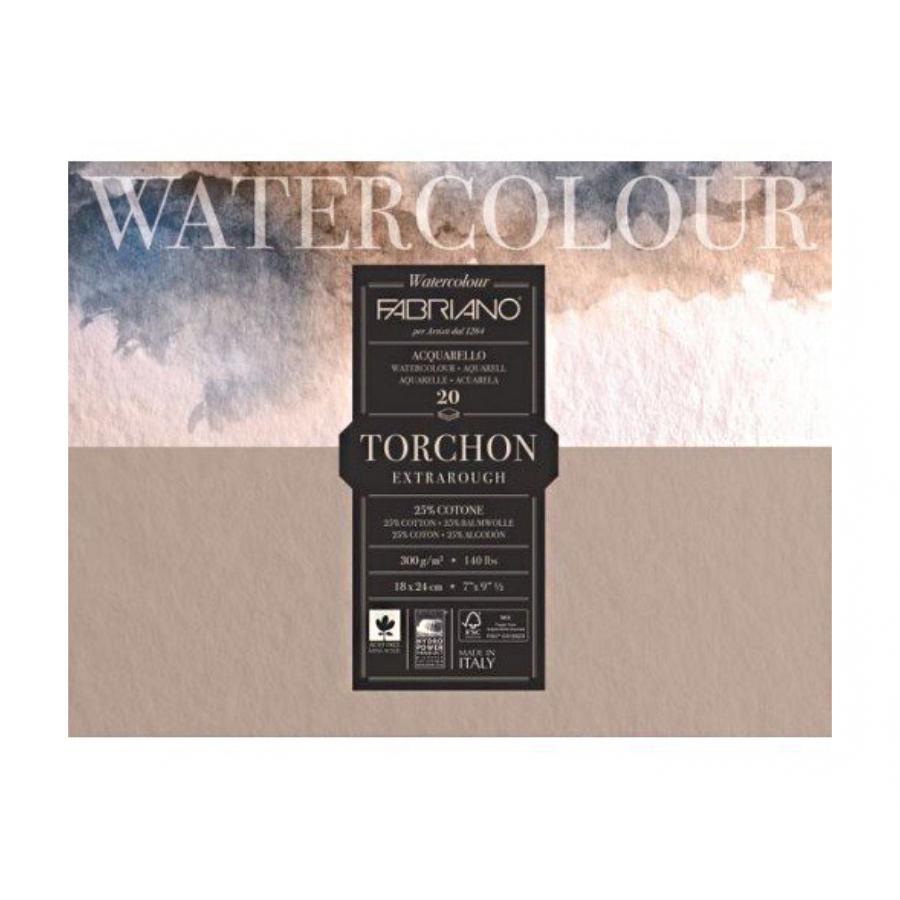 Склейка для акварелі Watercolor 18х24см 300г/м2 20л Torchon Fabriano