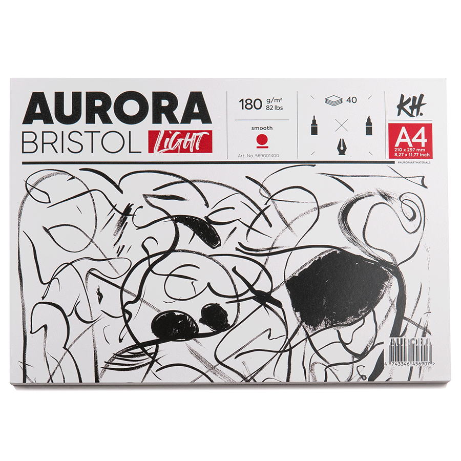 Склейка для рисунку Lanscape (Bristol) А4 180 г/м2 40 л білий Aurora
