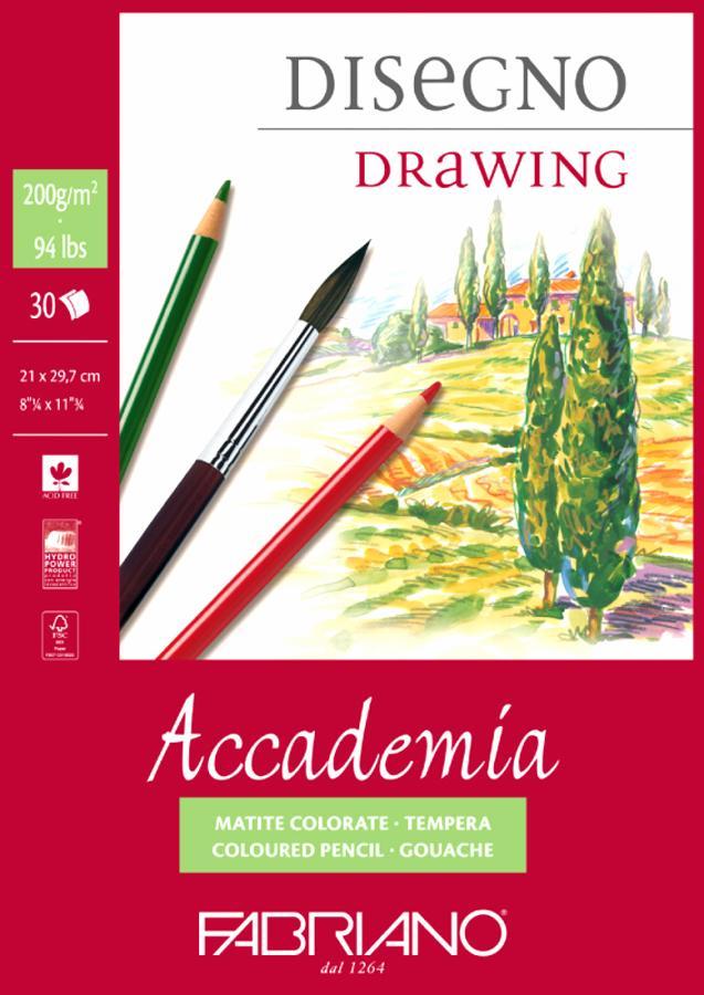 Склейка для рисунку Accademia А4 (21×29,7 см) 200 г/м2 30 л. Fabriano