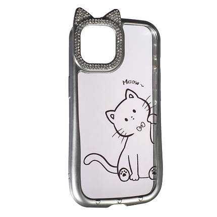 Силіконовий чохол Cute Case для Apple iPhone 14 Meow, фото 1