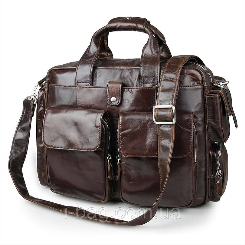 Містка шкіряна сумка 2 в 1 для чоловіків John McDee 7219C, фото 1