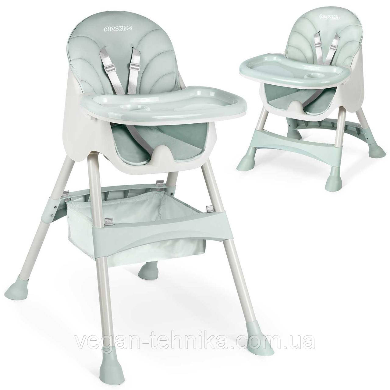 Стільчик для годування зі столиком Ricokids Milo зелений, фото 1