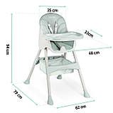 Стільчик для годування зі столиком Ricokids Milo зелений, фото 4