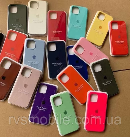 Чохол для iPhone 12 Pro Max - Cиліконовий з мікрофіброю (Лого), Різні кольори, фото 1