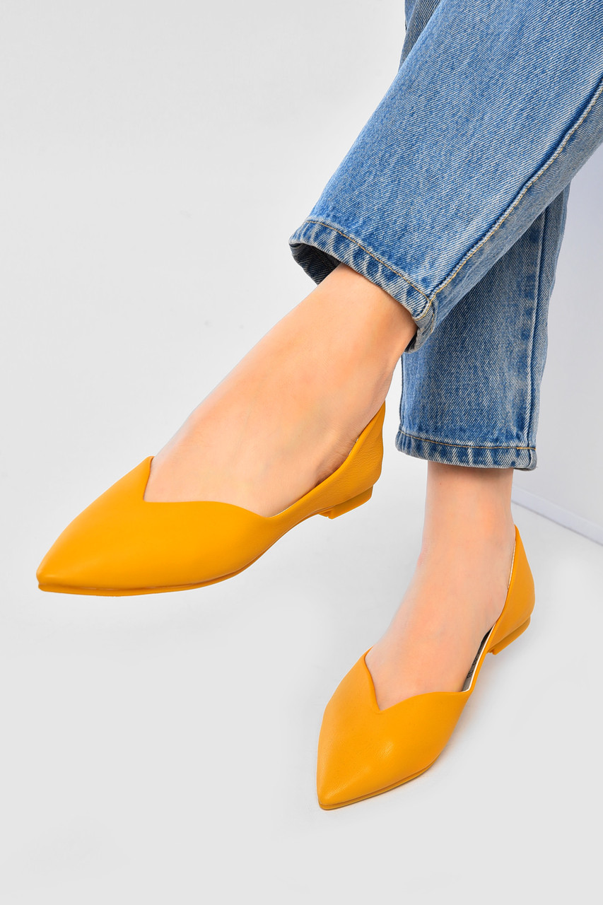 Балетки жіночі жовтого кольору 201842T Безкоштовна доставка, фото 1