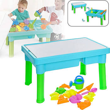 Столик-пісочниця з лійкою, лопатками та формами R399-15A-20A