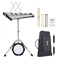VEVOR Glockenspiel Xylophone 32 Tones Bell Set Molets Stand and Practice Pad
