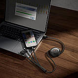 Дата кабель Baseus Free2Draw Retractable Crystal Fast Charging 3in1 100 W (118368700111-03), фото 7